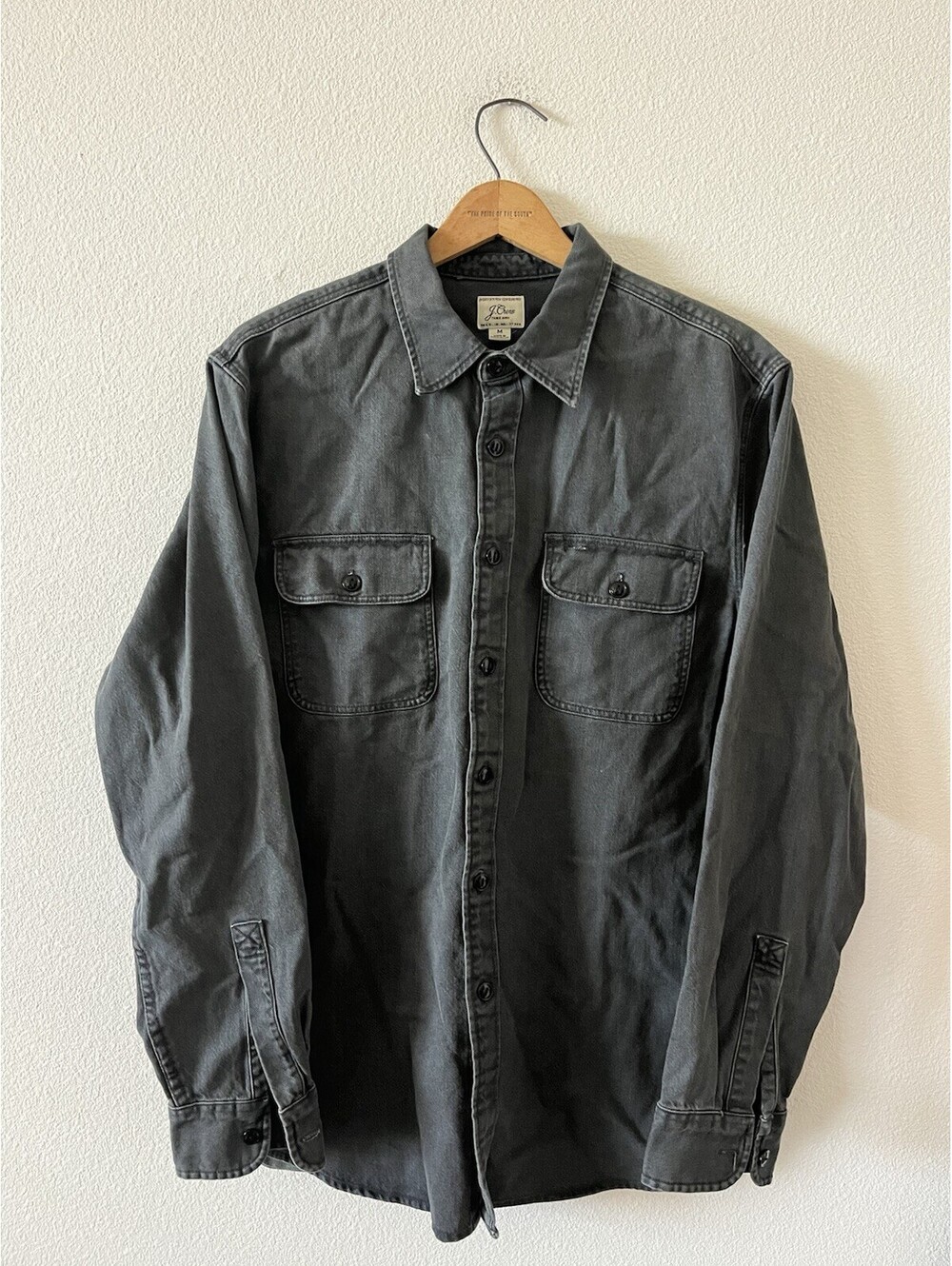 J.Crew Mens Charcoal Gray Button Down Shirt Medium